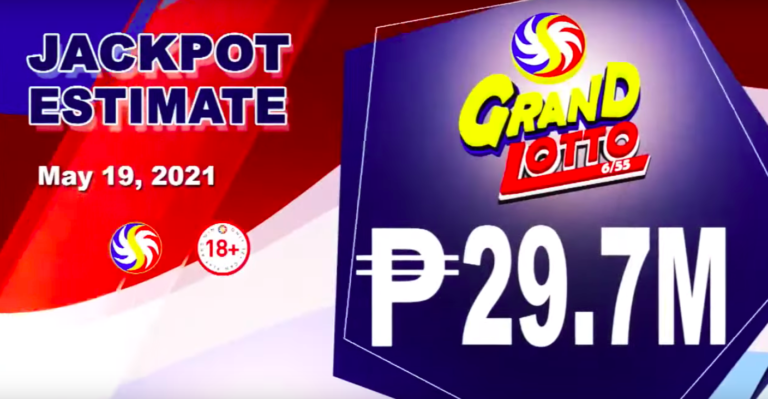 6/55 Grand Lotto Result Today Wednesday May 19, 2021 from PCSO