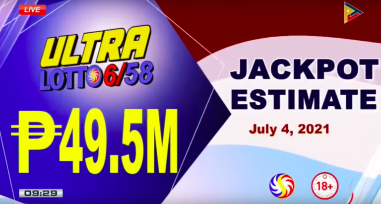 6/58 Ultra Lotto Result Today Sunday July 4, 2021 from PCSO Draw